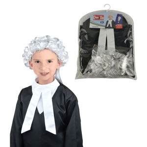 Available 4-8 years old Kids Lawyer profession wig judge Costume Halloween clothes Birthday Gift Toy Set with Accessories Children Cosplay suits early education toys for boys girls