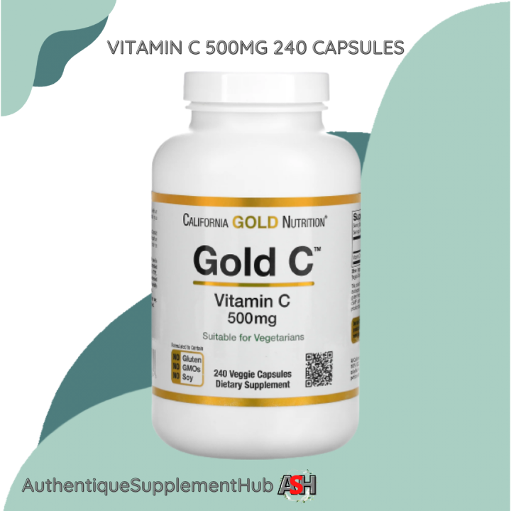 California Gold Nutrition, Gold C, Vitamin C, 500 mg, 240 Veggie ...