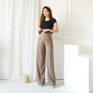 Celana Kulot Felicia High Waist Long Kulot Terbaru Celana Kulot Scuba Wanita  Pakaian Wanita Viral