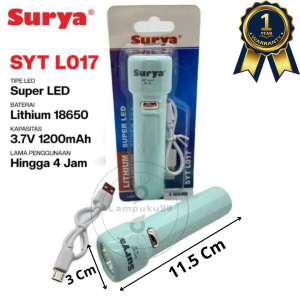 Surya Lampu Senter Mini Led SYT L017 Rechargeable