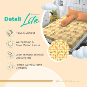 Kintakun Sprei 160x200 Queen B2 Minimalis Aesthetic Lite Microfiber Hi-Breath (5in1) 20cm - Varian Motif