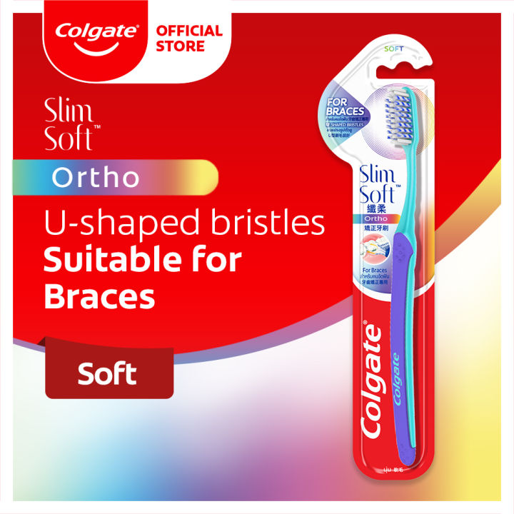 Colgate SlimSoft Ortho Toothbrush for Braces with UShaped Soft