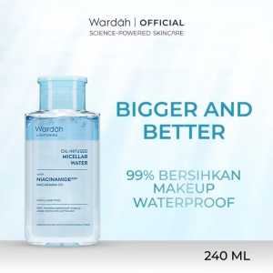Wardah Lightening Series - Oil-Infused Micellar Water | Make Up Remover dengan Advanced Niacinamide | Mencerahkan dan Melembapkan 55ml | 100ml | 240ml