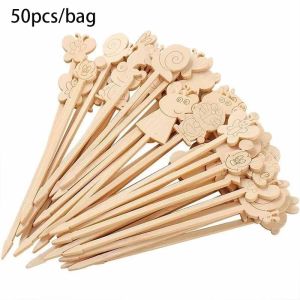 Isi50 Tusuk Bambu Dessert Sekali Pakai / Tusuk Buah Cocktail Lucu