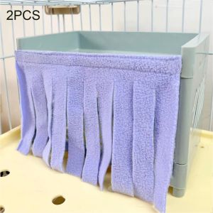 SWEET ELVES 2pcs Breathable Hamster Cage Curtain Soft Comfortable Hamster Hide House Curtain Bunny Cage Curtain Hanging Guinea Pig House Door Curtain Rat