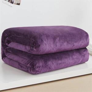 Striped Flannel Blankets For Beds Solid Pink Blue Color Soft Warm Throw Sofa Cover Travel Blanked