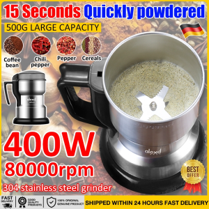 ⚡10s into powder⚡️ Spice Coffee Bean Grinder Strong Power Powder Machine 24 hours delivery mixer grinder Electric Grinder durable 30 years Blender For Beans Nuts Seeds Grain Crushing Food Blender Stainless steel material