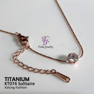 Kalung Titanium Solitaire Anti Perhiasan Fashion Import Cantik Keren Anti Karat kt074