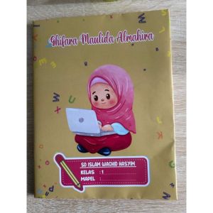 10 PCS SAMPUL BUKU ESTETIK KOSTUM NAMA DAN NAMA SEKOLAH 2025
