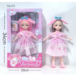 Kids Princess Doll – Purple Hair & Stylish Outfit Dress-Up Toy Set Perfect Birthday Gift for Girls