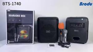 BTS-1740 brudo speaker 1739 1989 1808 1709 1783 Bluetooth karaoke speaker with Free 2 Microphone
