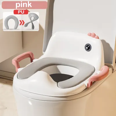 Oldlaiben Kids Toilet Seat Cute Dinosaur Potty Seat with Armrest PU Cushion Children Toilet Training Seat