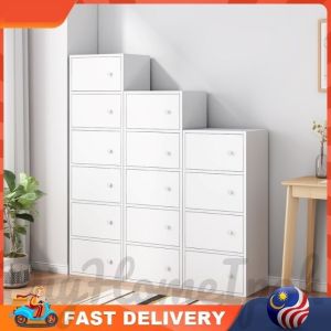 DiyHomeIpoh 3 4 5 Tiers Wooden Rack Storage Cabinet Organiser Bookshelf Book Shelf Rack Almari Kabinet Rak