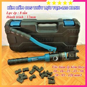 Kìm Bấm Cos Thủy Lực KYQ120 ( YQK120 Xanh ) - Phạm Vi Ép 10-120mm2 - Hàng Xuất Châu Âu - Bảo Hành 6 Tháng