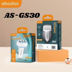 🔥Ready Stock🔥Abodos AS-GS30 30W Smart Car Charger 3 USB Fast Charging QC3.0 Multi Protection 12V-24V