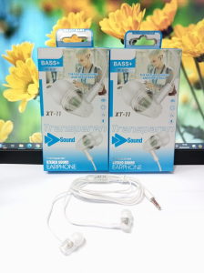 Handsfree Transparan + MIC XT-11 Extra Bass Stereo Sound Earphone Headset in-Ear