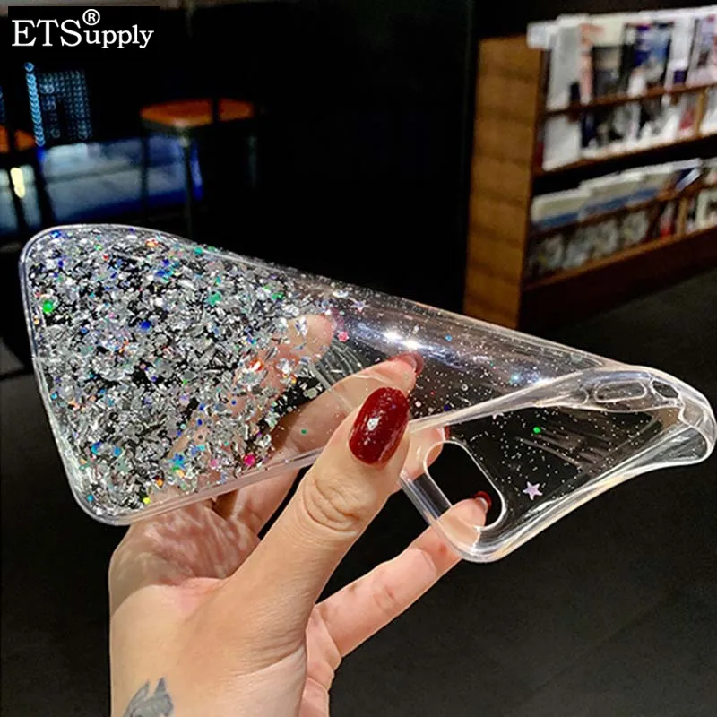 Glitter Bling Cover e Vetrino Compatible with Realme Note 50/Realme C53