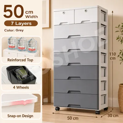 MOSHOE 50CM Plastic Drawer Cabinet Thickened Clothes Storage Organizer Space Saving Household Cabinet for Home