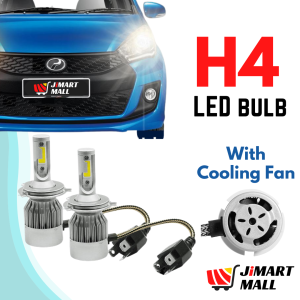 HIGH QUALITY CAR LED H4 HEADLIGHT BULB Head Light Headlamp Bulb HID COB Set Fan Lampu Mentol Kereta Wira Saga Myvi Viva 汽车大灯H4 LED灯泡