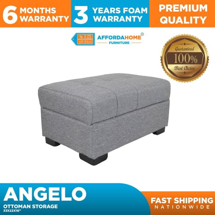 Angelo Storage ANGELO OTTOMAN (PLAIN or with STORAGE) - Affordahome Furniture | Lazada PH
