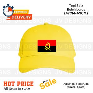 💥⏩PROMOSI HEBAT⏪💥[ CAP ] BRAVO ANGOLA FLAG EMBROIDERY / SULAM CAP WITH FLEXI SIZE