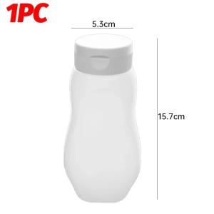320ML Clear Sauce Squeeze Bottle Reusable Condiment Dispenser Ketchup Mustard Sauce Bottle with Lid