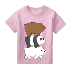Baju Kaos Atasan Distro Anak Perempuan Karakter Kartun Motif Beruang Kembar Lucu 1 - 10 Tahun - DTF2