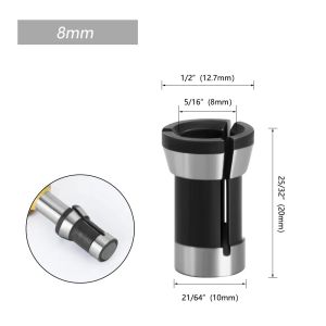 PLLEWY 1Pcs Electric Router Bit Collet Chuck 6/6.35/8mm Steel Chuck Conversion Sleeve Durable Shank Shaft Sleeve Engraving Trimming Machine