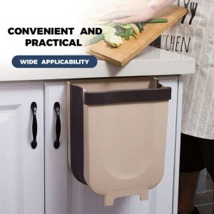 Tong Sampah Gantung Dapur Lipat 29*26*16CM Tong Sampah Kereta Fits All Cabinet Doors Space-Saving
