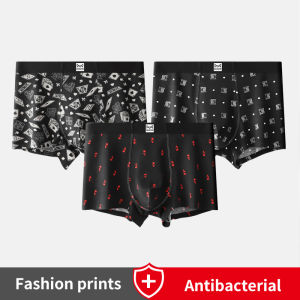 CMENIN  3Pcs Fashion Print Cotton Man Underwear Boxer Mens Panties Low Waist Antibacterial Men Underpants Boxers Shorts M1862