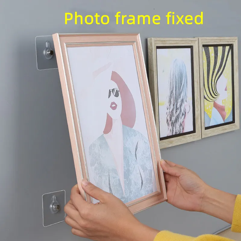 10Pcs (COD)Punch-Free Photo Frame Adhesive Wall Hooks ScrewSelf