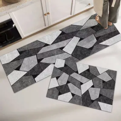 Keset Dapur 2 in 1 Anti Slip 1 Set Dapat 2pcs Panjang dan Pendek / Keset Lantai Dapur 1 Set