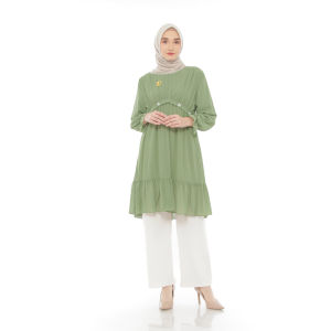 Dzellia - tunik Wanita lengan Panjang/baju Wanita/baju Wanita terbaru 2025 (Gracia) in Green