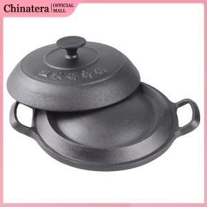 Cast Iron Frying Pan with 2 Side Handles Cookware No Chemical Coating Gas Stove Friendly