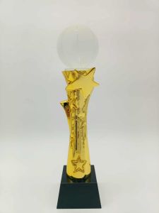 Basketball Glass Ceramic Trophy (GOLD\SILVER\BRONZE) HEIGHT 30CM (CUSTOMIZE AVAILABLE) 707A-1