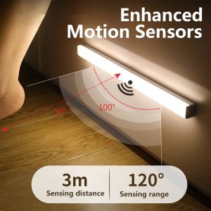 Sports body sensor night light wireless LED light USB charging induction light wardrobe closet light bedroom magnetic night light kitchen light bed foot light