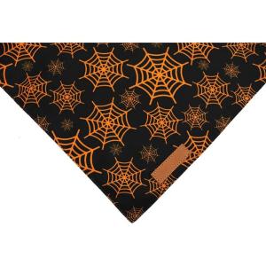 Dog Bib Halloween Celebration Essential Pumpkins Spiders Web Pattern Soft Fabric Collar Triangle Scarf Accessory