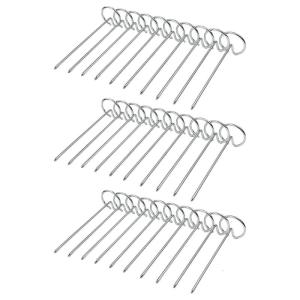 Pack of 30 Air Fryers BBQ Skewers Stainless Steel Vertical Baking Needle Multipurpose Kitchen Grilling Accessories