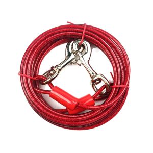 ER52858 Heavy Duty Dog Tie Out Cable Dual End Snap Hooks 3/5/10 Meter Pet Cable Leash Dogs Accessories Anti-Rust Double Head Leash Camping/Hiking /Park