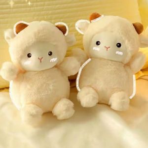 WEIHUIMEI ตุ๊กตาแกะโป๊กเกอร์ ของเล่นตุ๊กตาแร็กดอลล์ เตียงนอนเด็ก หมอนตุ๊กตาสำหรับนอนหลับ ของขวัญวันเกิดสำหรับเด็กผู้หญิง ของเล่น ตุ๊กตา