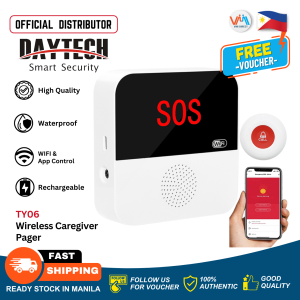 Daytech TY06 Caregiver Pager Wireless Rechargeable Call Button Nurse Alert System for Home Disabled Kids Elderly Senior Patient Caregiver Pager Emergency Button Alarm System for Seniors Wireless Waterproof Long Range S0S Panic Alert System VMI Direct