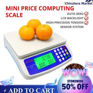 【Chinatera】40kg/1g Price Computing Scale with Tare Function Coins Counting Scale Stainless Steel Counting Scale for Meat Vegetables