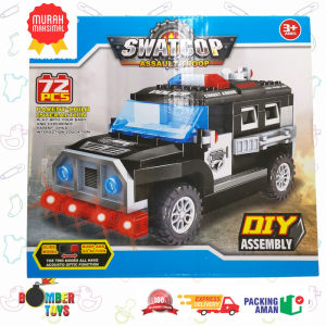 Mainan Block Swat Cop DIY Polisi Mobil Music Baterai Murah Kreasi KOLEKSI BERMAIN EDUKASI