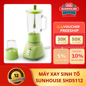 Máy xay sinh tố đa năng 2 cối 1.5L SUNHOUSE SHD5331 kèm cối xay thịt 0.7L - Hàng chính hãng