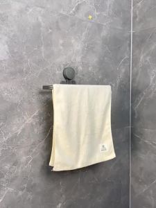 [SG Stock]Space aluminum single-bar towel rack bathroom towel rack wall-mounted towel bar foldable suction cup towel rack