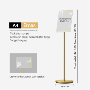 Standing Sign Frame A4 A3 A2 Akrilik Adjustable Display Standing Sign Standing Menu Frame