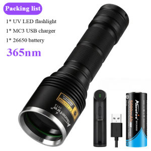 Alonefire SV13 20W UV Flashlight LED 365nm Ultraviolet Invisible Flashlight Black Light Pet Urine Stain Detector