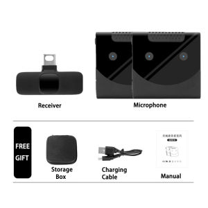 Wireless Monitor Microphone for ios Android Plug-Play Auto Sync Lavalier Mic for Phone Video Recording Interview Vlog  and Noise Reduction
