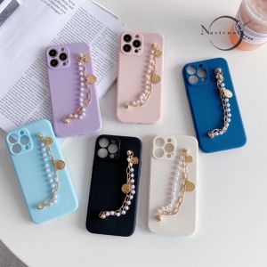 CN Softcase macaroon pelindung kamera rantai mutiara casing