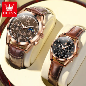 OLEVS Couple Watch For Boyfriend And Girlfriend 2024 Luxury Water Proof Multifunction Dial Couple Watch 100% Original import Quartz Movement Sapphire Glass Mirror Dial couple watch For Men And Women - The Best Gift To Lover